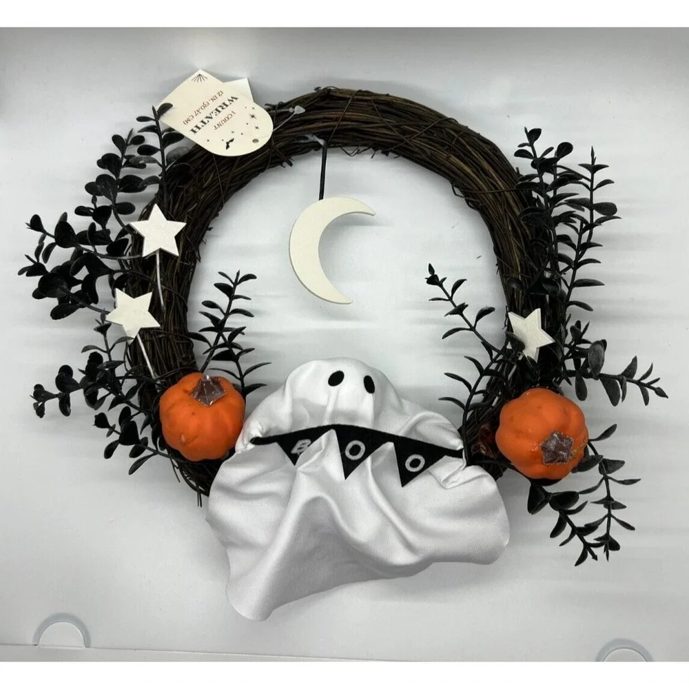 Target Bullseye Halloween 2024 ~ Ghost Wreath Window Door Hanging Decor 9